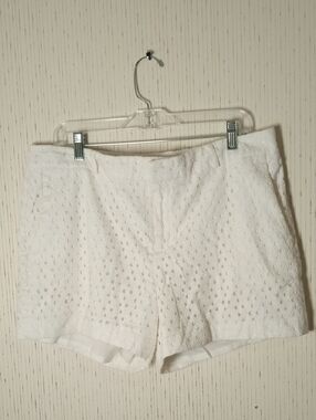 Banana Republic White Eyelet High-Waist Shorts Tennis, Golf, Country Club, Party